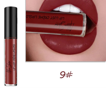 Silky cream texture lip gloss tube in various colour options from single to 12-piece set.