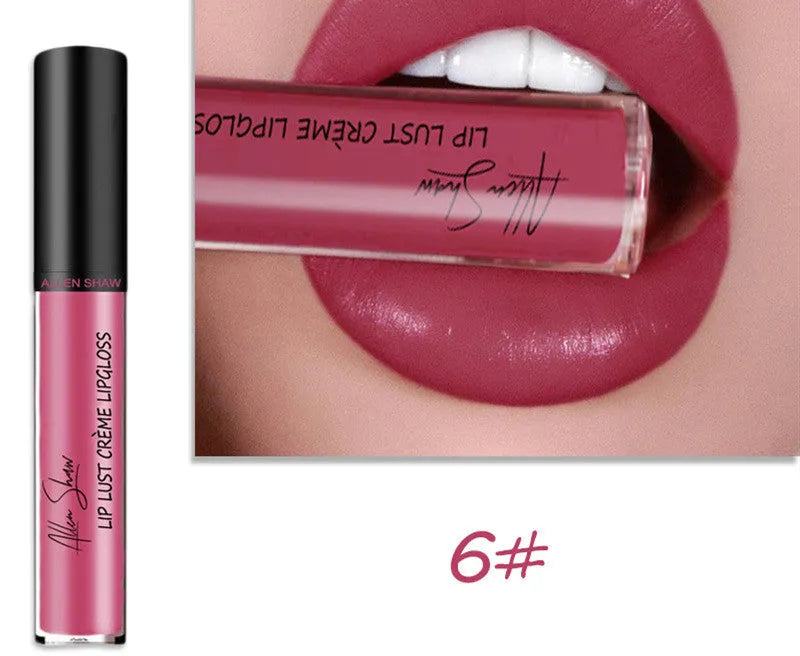 Silky cream texture lip gloss tube in various colour options from single to 12-piece set.