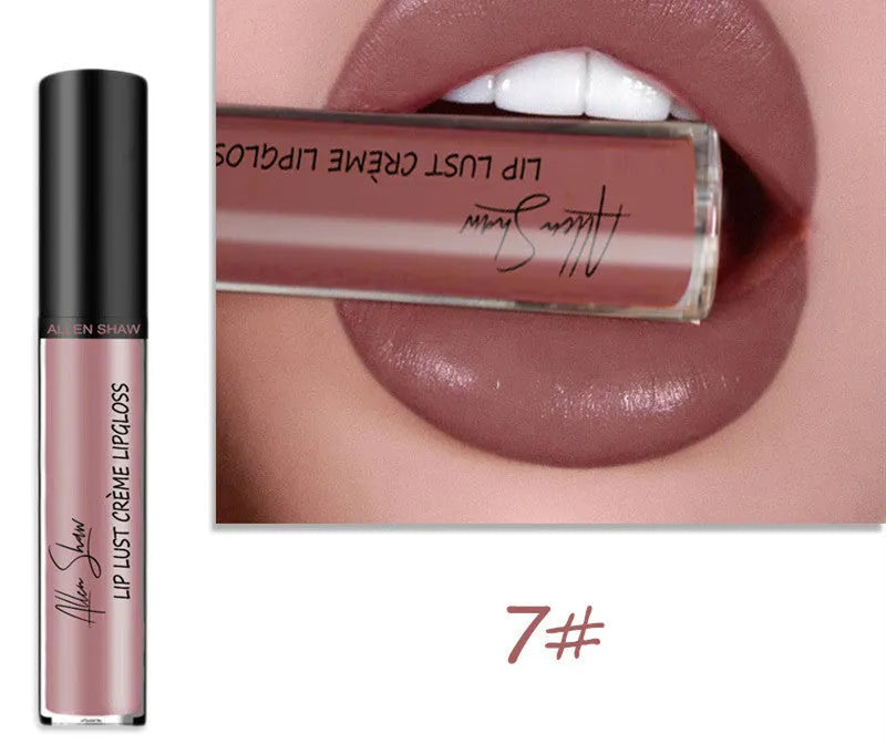 Silky cream texture lip gloss tube in various colour options from single to 12-piece set.