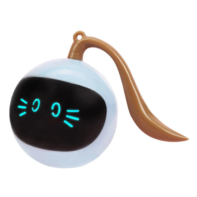 Interactive LED rotating ball for cats with colorful lights and automatic direction change
