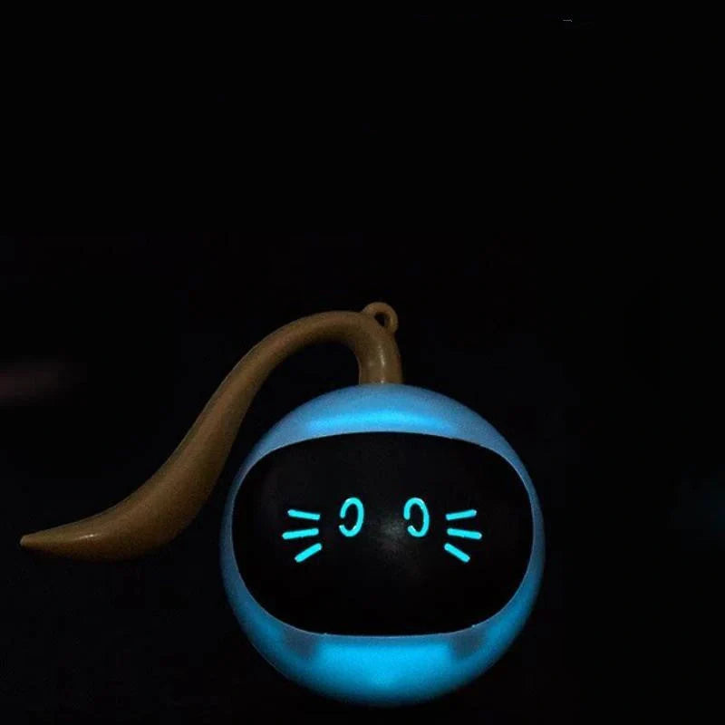 Interactive LED rotating ball for cats with colorful lights and automatic direction change