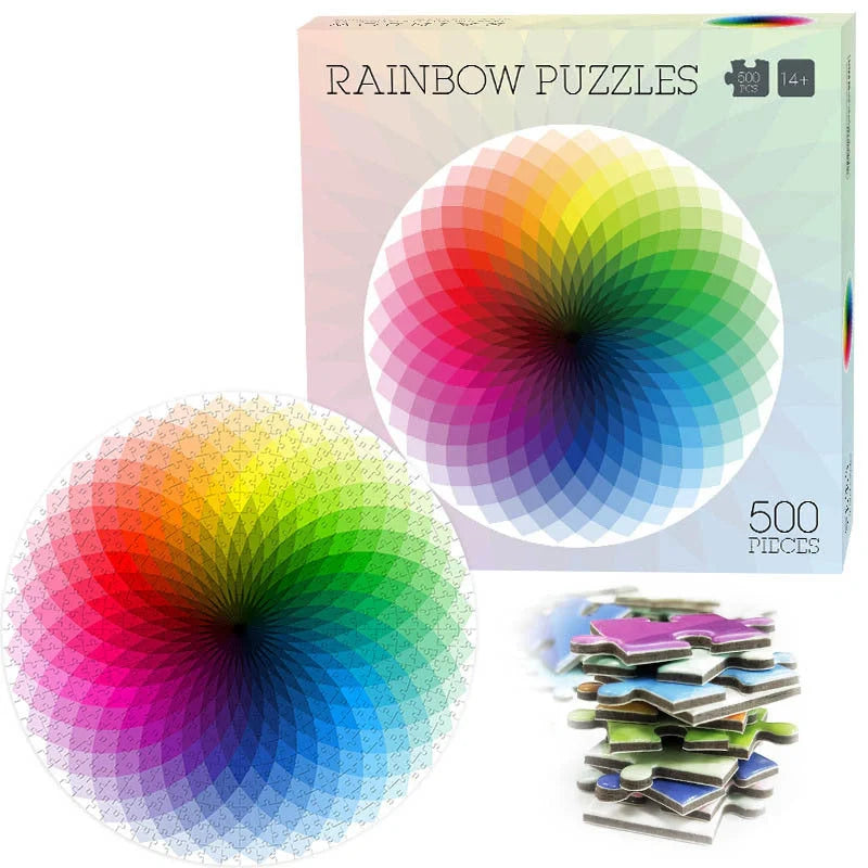 Zodiac Rainbow Magic Kaleidoscope Puzzle in six vibrant styles, 48cm diameter