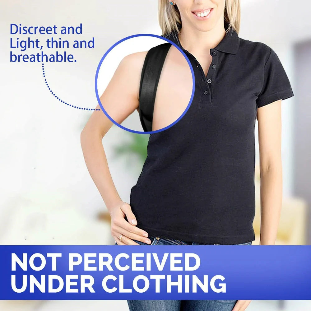 Black breathable sponge back posture support belt with 25cm bar for running and cycling, sizes S-XL fitting 60-110cm waists