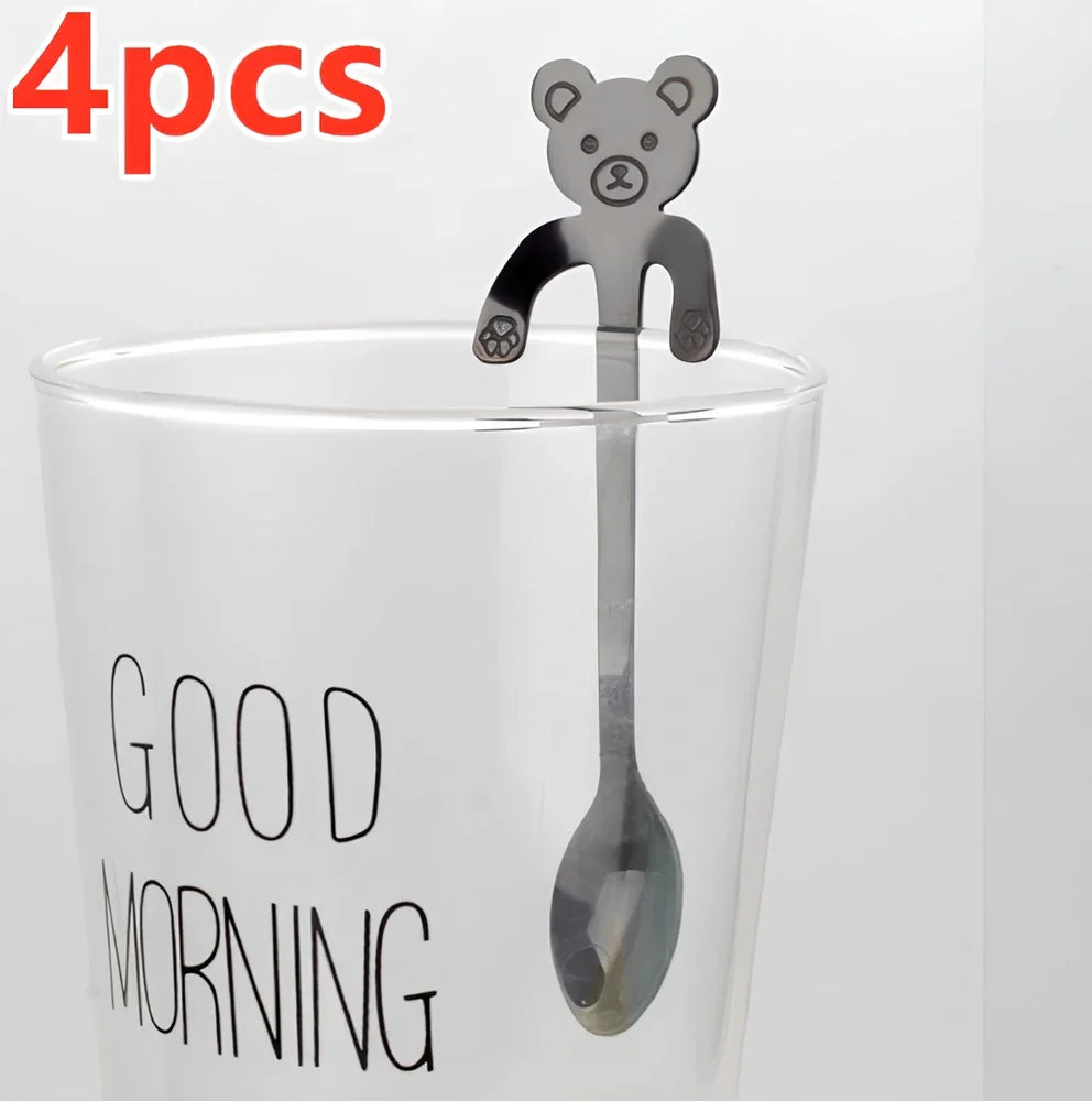 304 stainless steel coffee spoon with cartoon animal handle measuring 11.8cm length