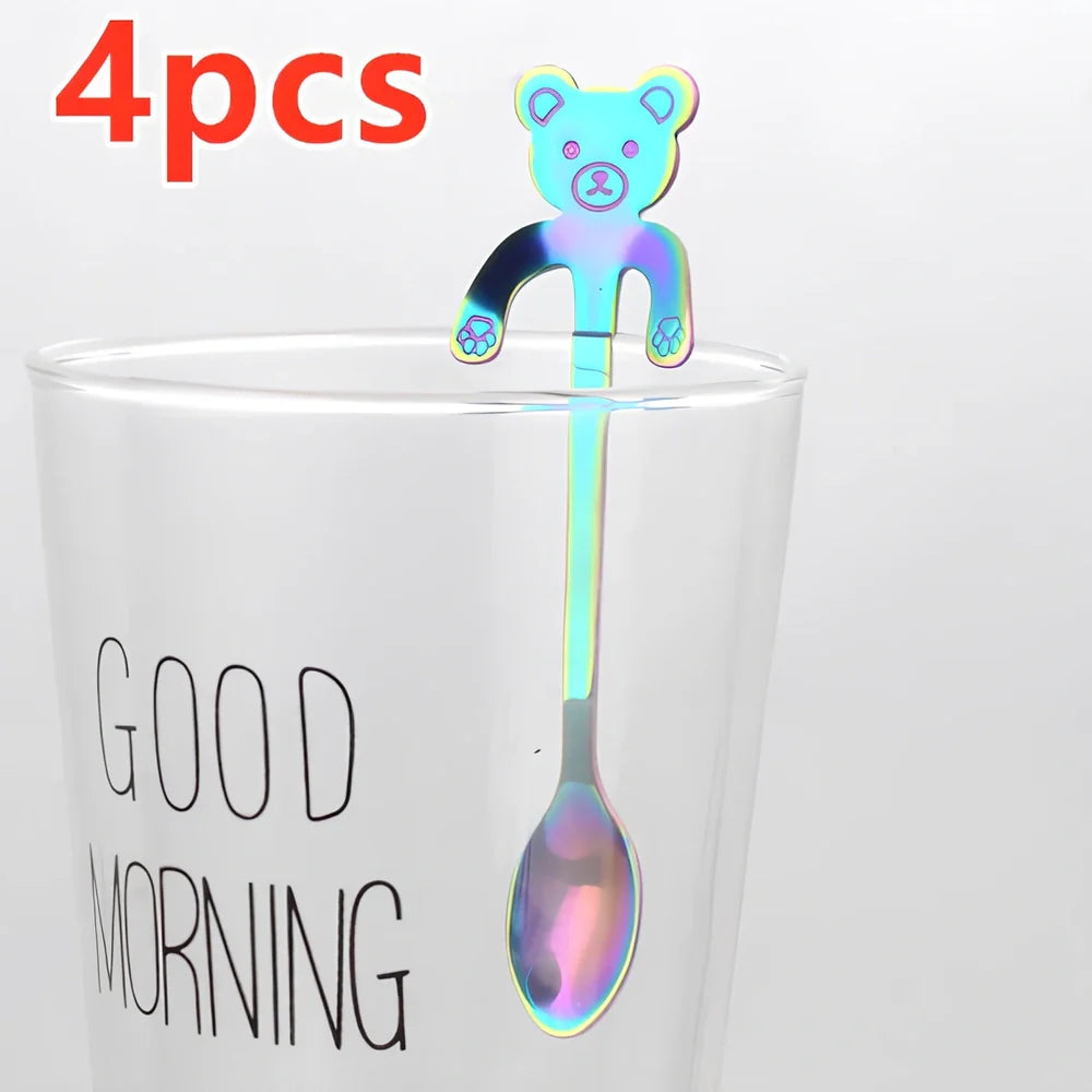 304 stainless steel coffee spoon with cartoon animal handle measuring 11.8cm length