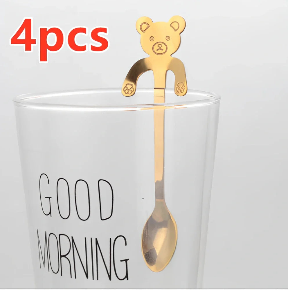304 stainless steel coffee spoon with cartoon animal handle measuring 11.8cm length