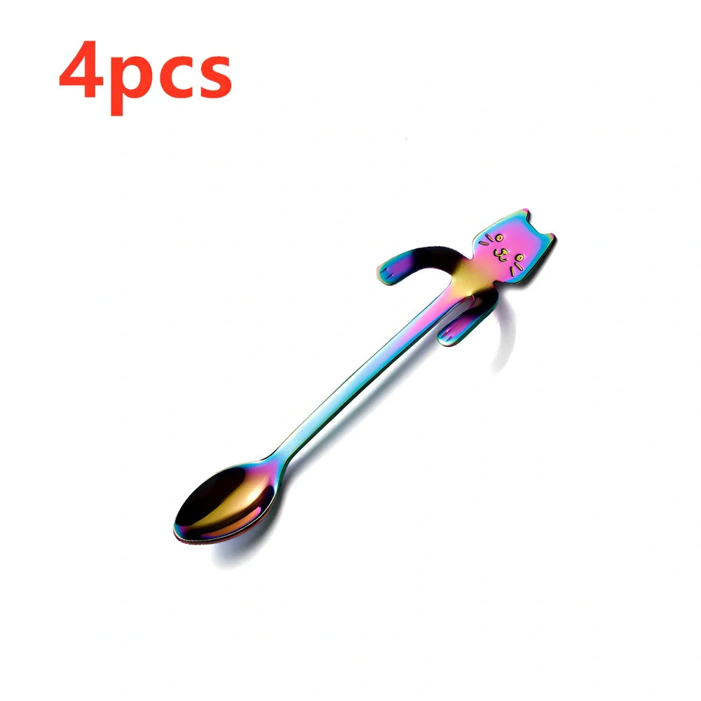 304 stainless steel coffee spoon with cartoon animal handle measuring 11.8cm length
