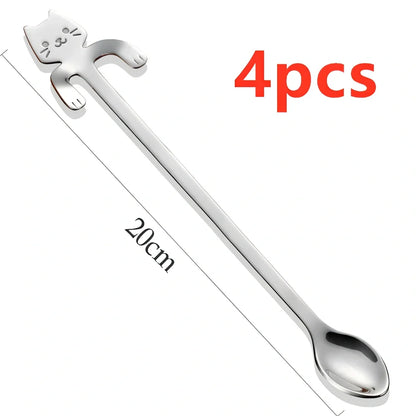 304 stainless steel coffee spoon with cartoon animal handle measuring 11.8cm length