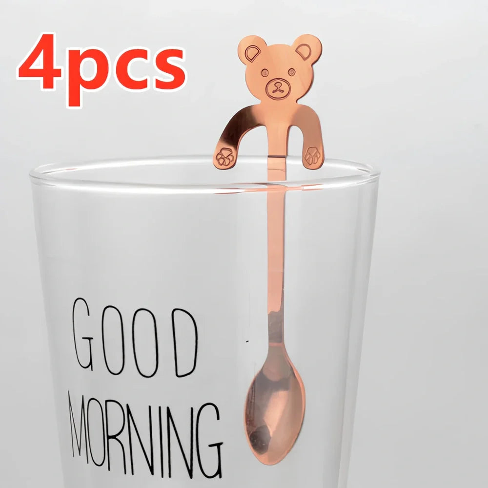 304 stainless steel coffee spoon with cartoon animal handle measuring 11.8cm length