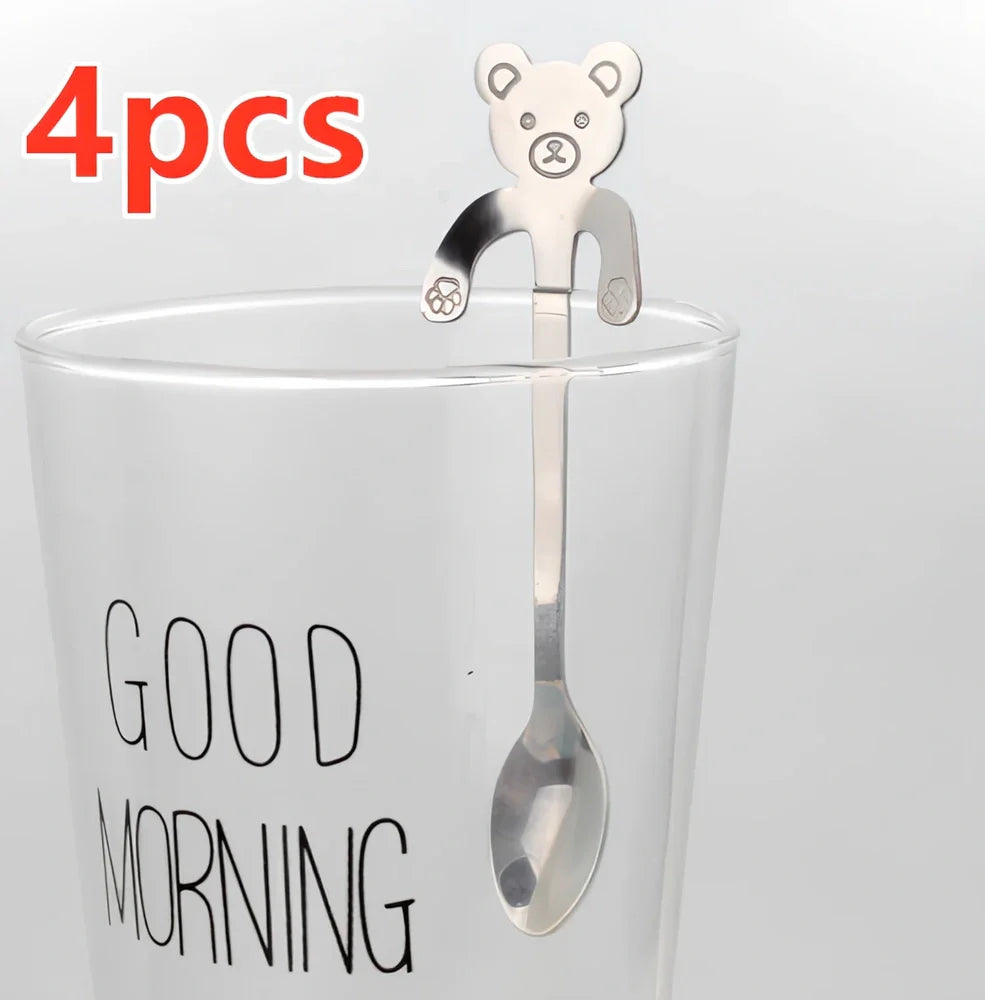 304 stainless steel coffee spoon with cartoon animal handle measuring 11.8cm length