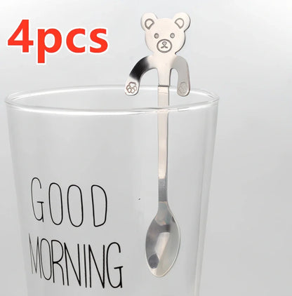 304 stainless steel coffee spoon with cartoon animal handle measuring 11.8cm length
