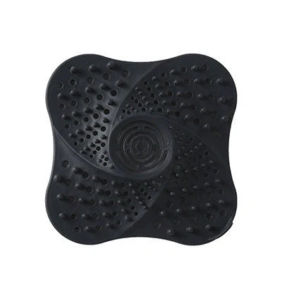 TPR silicone hair filter for sinks and bathtubs, available in black, white, and blue