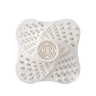 TPR silicone hair filter for sinks and bathtubs, available in black, white, and blue