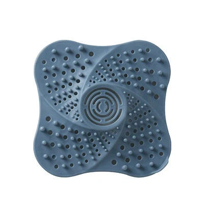 TPR silicone hair filter for sinks and bathtubs, available in black, white, and blue