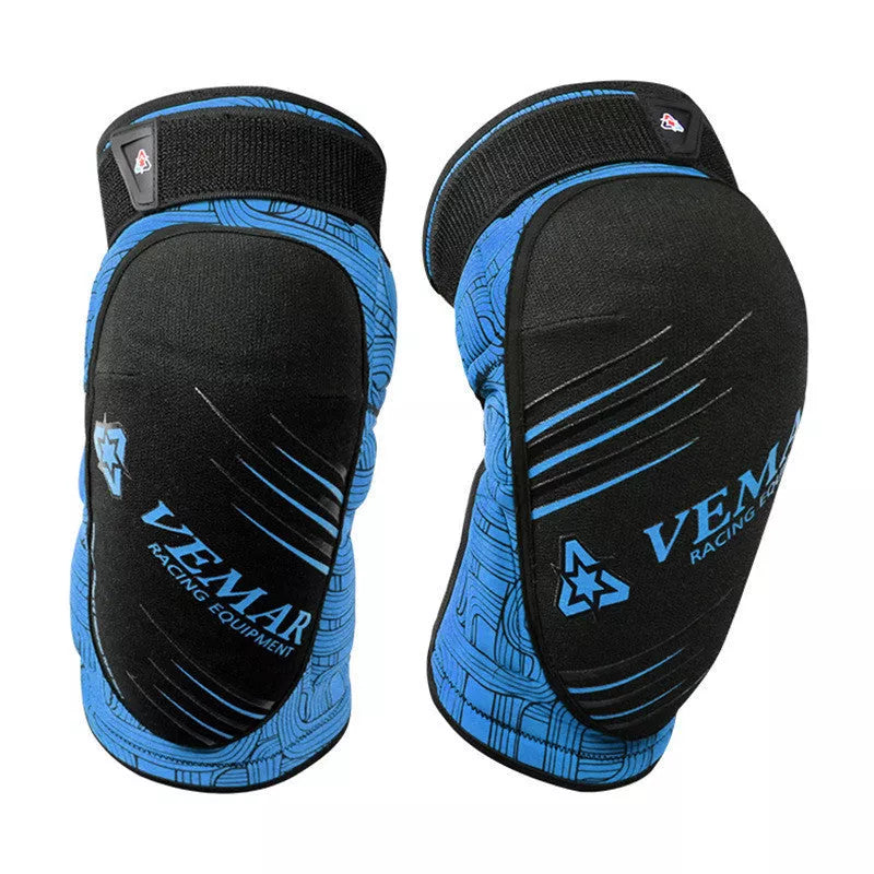 Cycling sports motorbike protection knee guards in black, blue, yellow, green, red