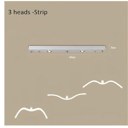 LED chandelier with variable brightness and ABS construction for dining room ceiling lighting