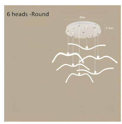 LED chandelier with variable brightness and ABS construction for dining room ceiling lighting