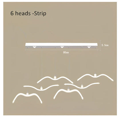 LED chandelier with variable brightness and ABS construction for dining room ceiling lighting