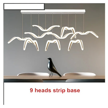 LED chandelier with variable brightness and ABS construction for dining room ceiling lighting