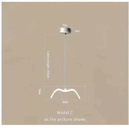 LED chandelier with variable brightness and ABS construction for dining room ceiling lighting