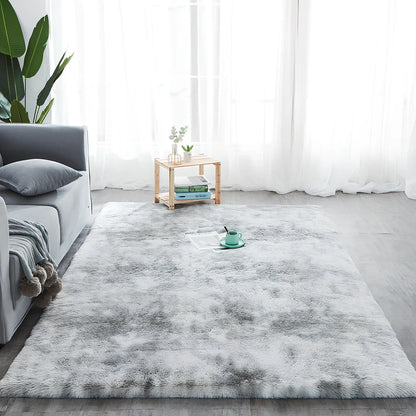 Rectangular polyester-cotton blend carpet in plain pattern with machine-woven texture