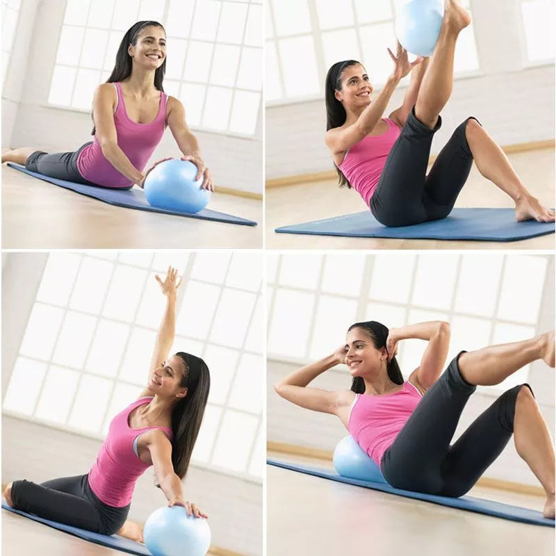 25cm thickened explosion-proof yoga ball in purple, blue, pink, and gray for pregnant women and postpartum recovery