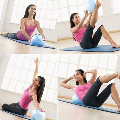 25cm thickened explosion-proof yoga ball in purple, blue, pink, and gray for pregnant women and postpartum recovery