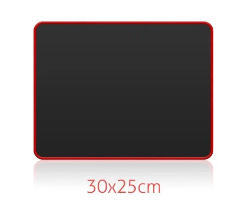 Large black and red gaming mouse pad with locking edge and non-slip rubber base, 40x90cm.