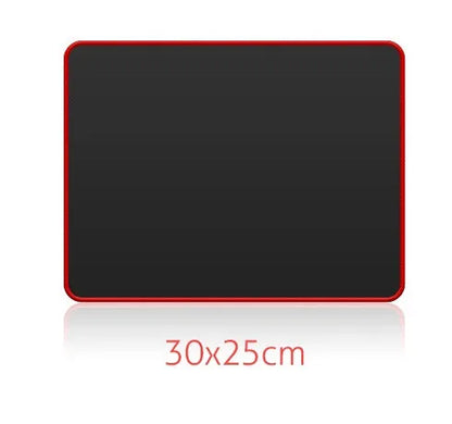 Large black and red gaming mouse pad with locking edge and non-slip rubber base, 40x90cm.