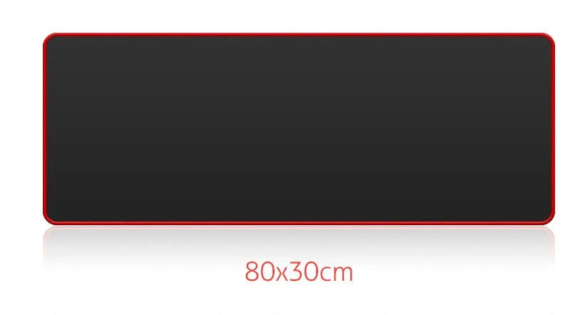 Large black and red gaming mouse pad with locking edge and non-slip rubber base, 40x90cm.