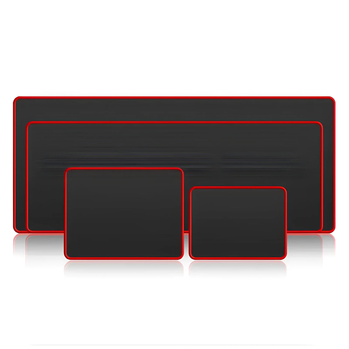 Large black and red gaming mouse pad with locking edge and non-slip rubber base, 40x90cm.