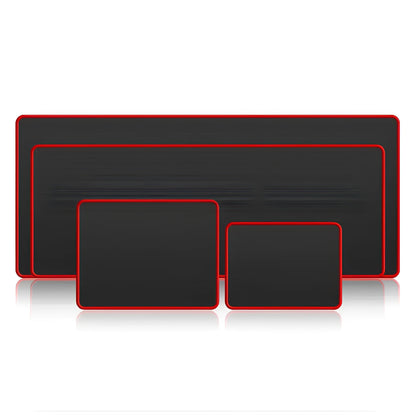 Large black and red gaming mouse pad with locking edge and non-slip rubber base, 40x90cm.