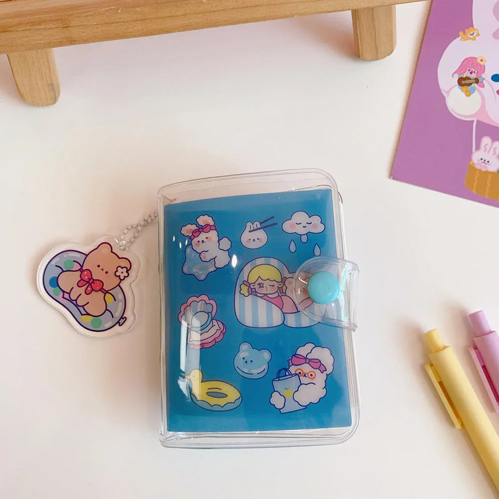 A5 spiral-bound notebook with decorative cover showing one of four styles: love bear, candy bear, star bunny, or rainbow castle design