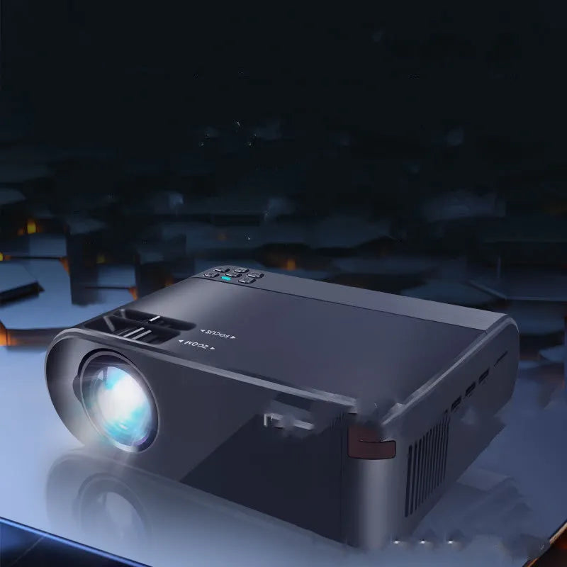 Portable WiFi wireless projector with 8K lens for mobile phone screen mirroring and AI voice control