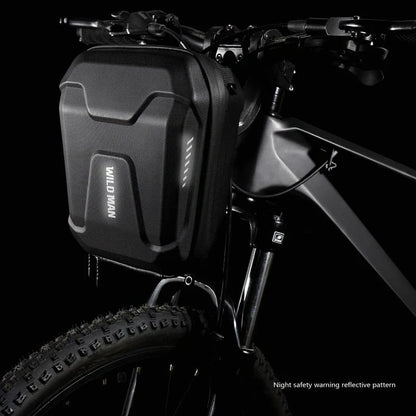 Bicycle EVA Hard Shell Handlebar Bag in black with quick-release bracket
