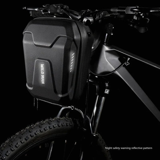 Bicycle EVA Hard Shell Handlebar Bag in black with quick-release bracket
