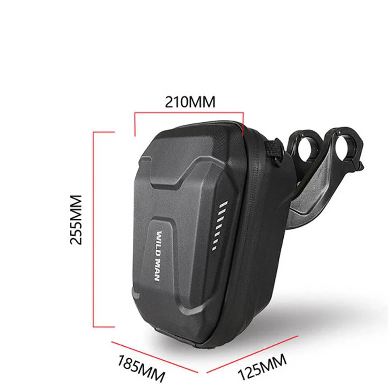 Bicycle EVA Hard Shell Handlebar Bag in black with quick-release bracket