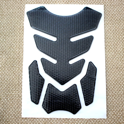 3D fishbone motorcycle sticker, PVC soft rubber, 19x14cm, self-adhesive, black gold silver red blue