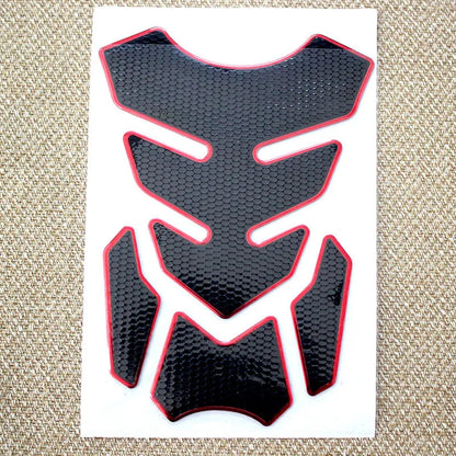 3D fishbone motorcycle sticker, PVC soft rubber, 19x14cm, self-adhesive, black gold silver red blue