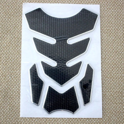 3D fishbone motorcycle sticker, PVC soft rubber, 19x14cm, self-adhesive, black gold silver red blue