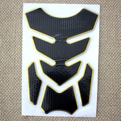 3D fishbone motorcycle sticker, PVC soft rubber, 19x14cm, self-adhesive, black gold silver red blue