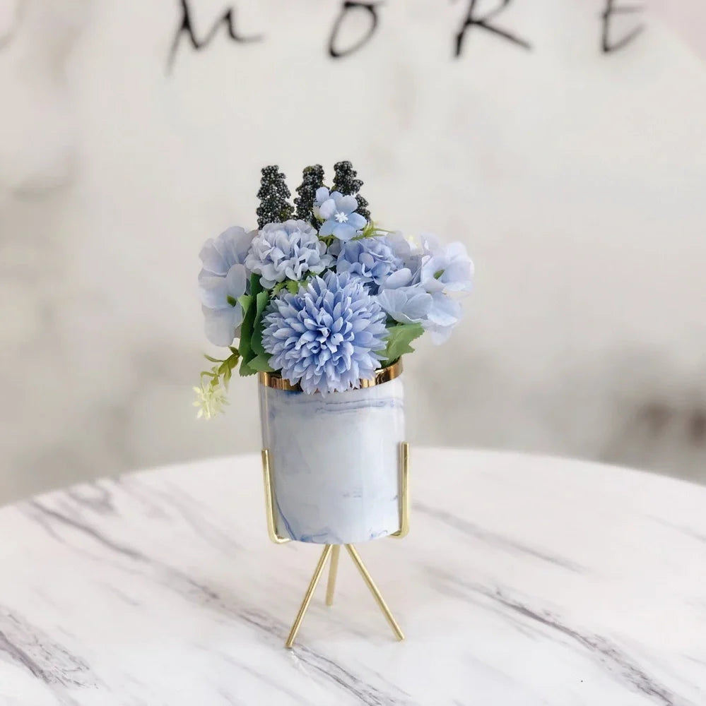 Artificial hydrangea bonsai with bionic simulation in five colour options for table decoration