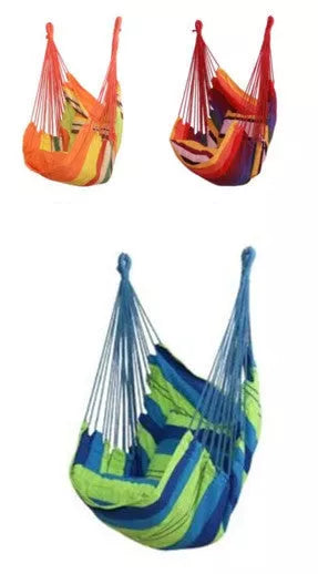 Canvas hammock swing chair in various colors for indoor and outdoor use