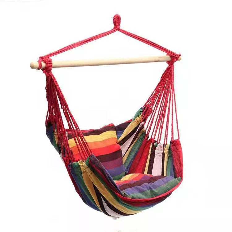 Canvas hammock swing chair in various colors for indoor and outdoor use