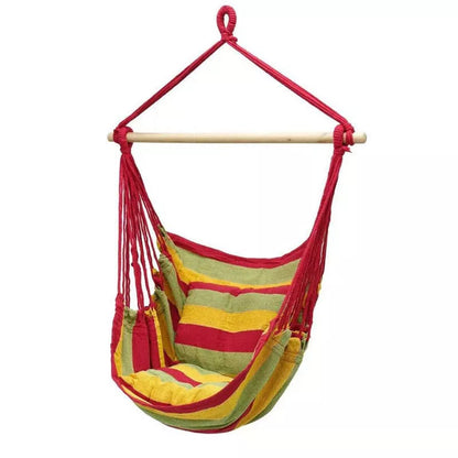 Canvas hammock swing chair in various colors for indoor and outdoor use