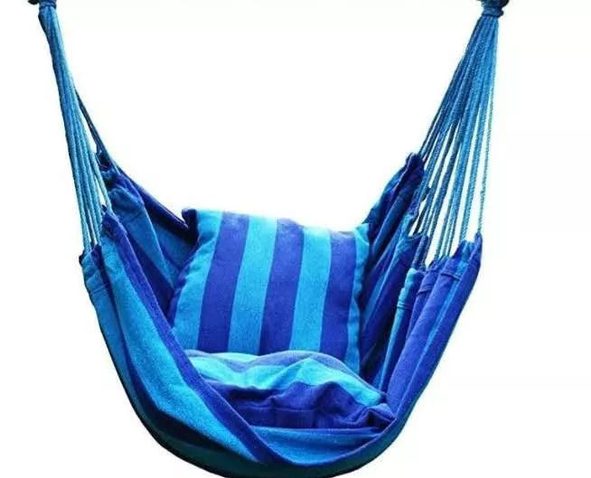 Canvas hammock swing chair in various colors for indoor and outdoor use