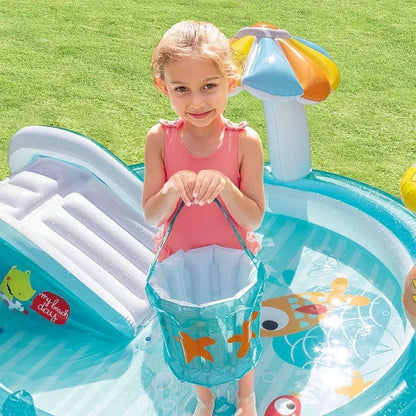 Inflatable Slide Water Jet Park Pool for kids in vibrant colors