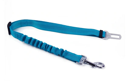 Dog car seat belt with 120cm adjustable safety rope and universal buckle clip in multiple colour options