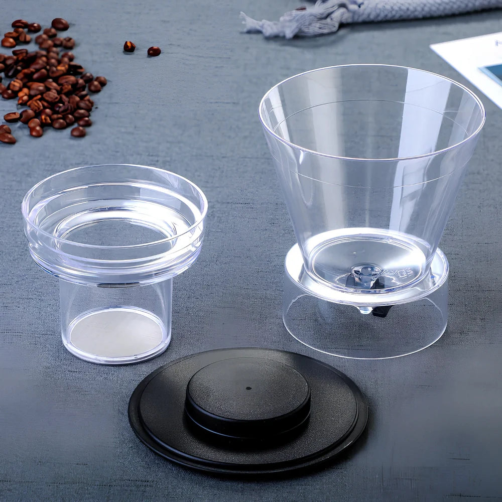 Glass ice drip coffee pot with traditional Chinese design and adjustable cold brew mechanism