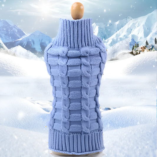 Cashmere twisted rope dog sweater in wool material showing twisted rope detail and colour options
